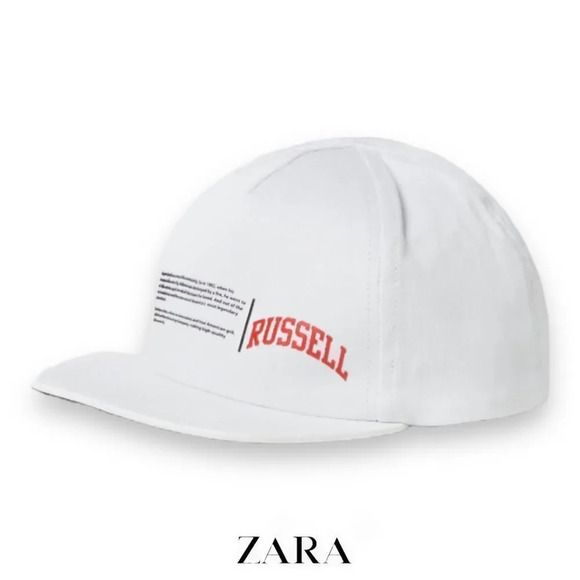 ZARA Kids | White | RUSSELL ATHLETIC ® TEXT CAP - Picture 1 of 4